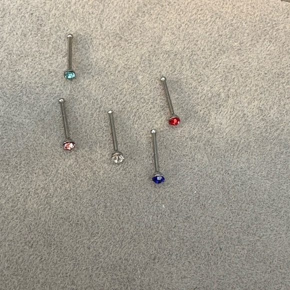 Nose Ring- 5 Nose Rings Nail Head,  stainless steel nwt - Picture 5 of 7